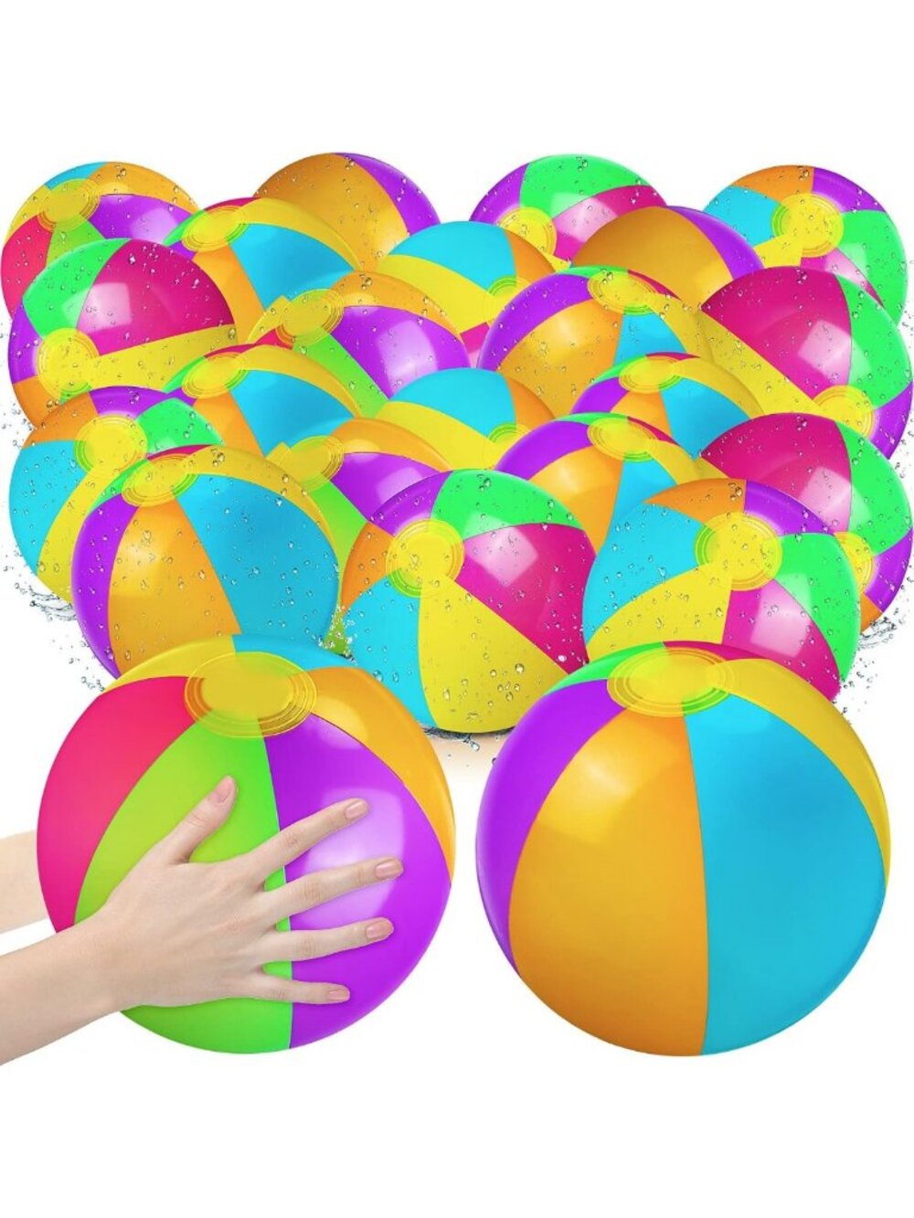 60 Pack 12" Inflatable Beach Balls - Vintage Color, Perfect for Parties & Events